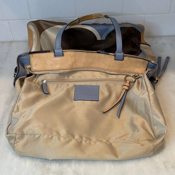 Coach Bag Purse Handbag Charlie Chelsea Sateen Scarf Print Colorful Tote Bag - Picture 15 of 16